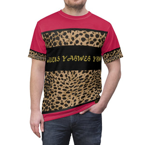 1B. Yahweh Leopard Jersey style T-Shirt (RED)